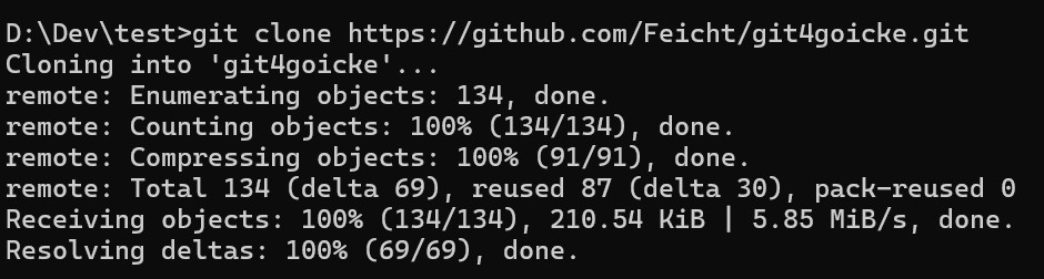 Output Git Clone