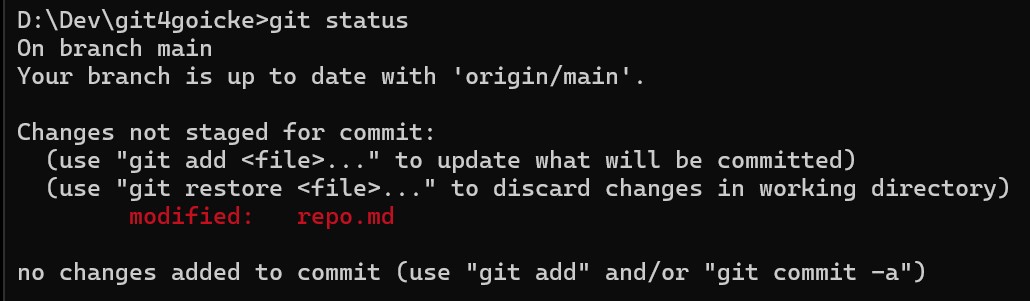 Output Git Status Local Changes without Add