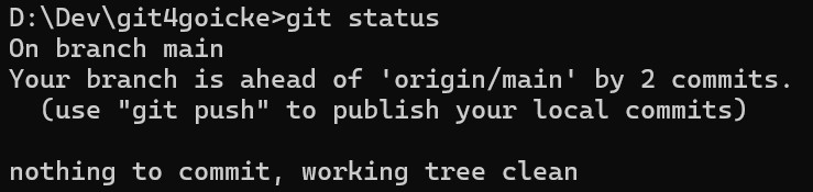 Output Git Status Ohne Push